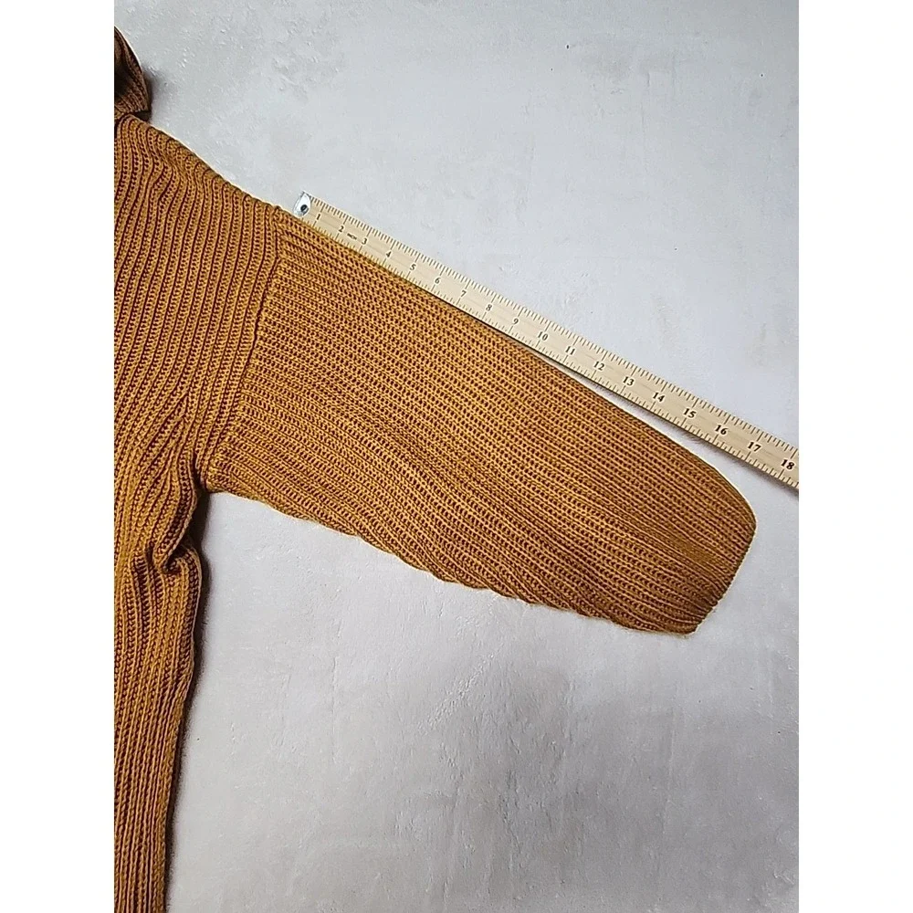 Hyfve Cowl Neck 3/4 Sleeve‎ Mustard Colored Sweater Size Small oversized.